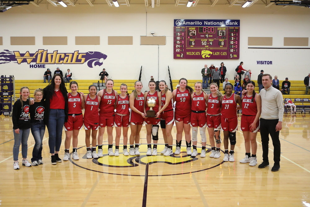 Lady Rockets with Bi-District Trophy